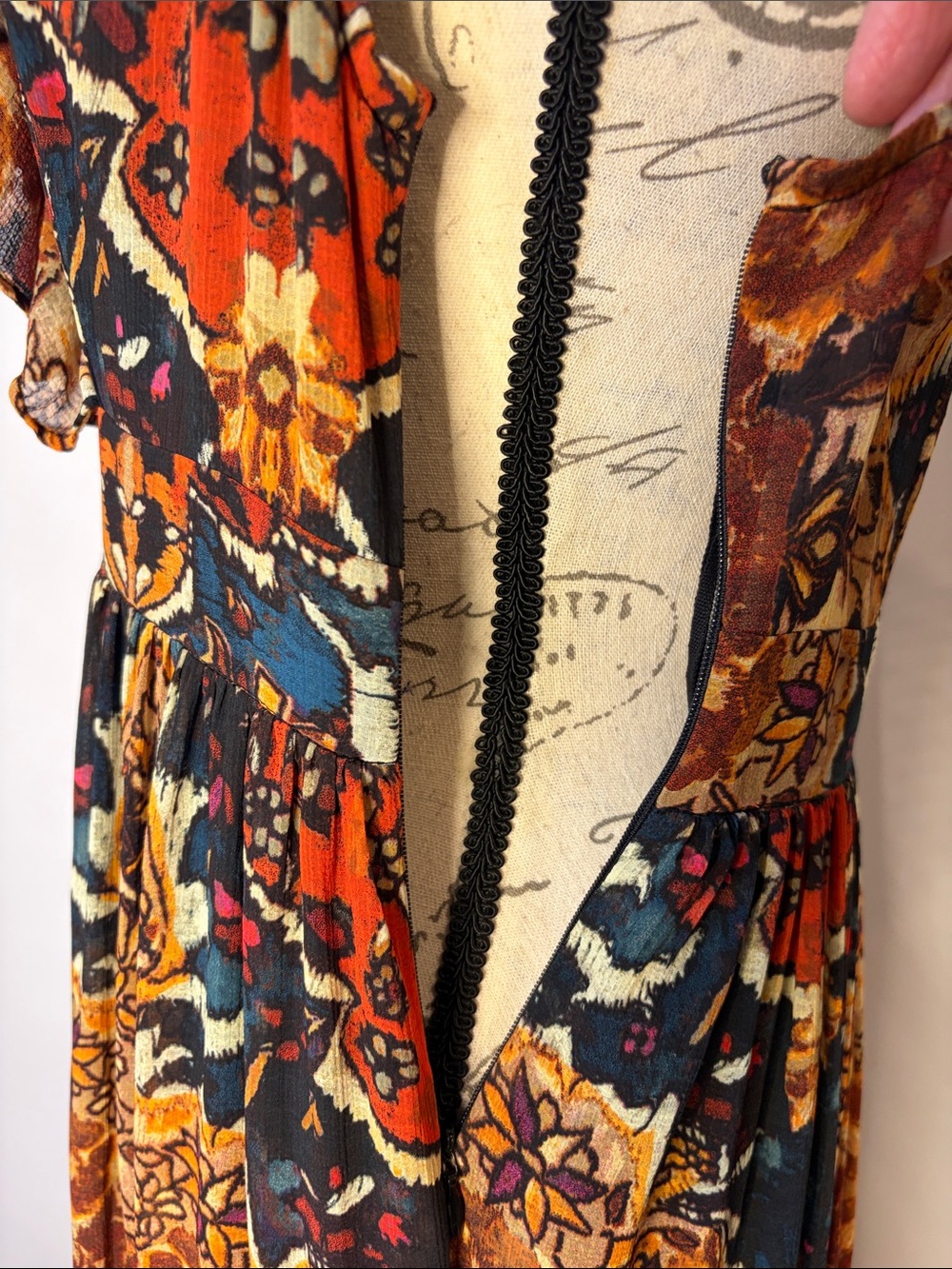 Free People ‘Wear it Out’ tiered ruffle maxi dress boho side zip 6 - Picture 7 of 15